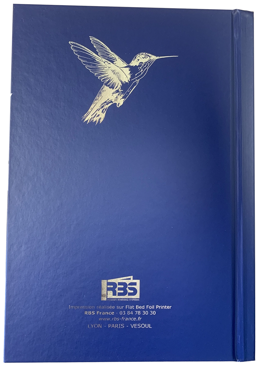 Numérique 8 Dorure sur couverture rigide du logo colibris